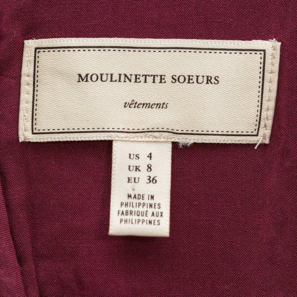 Pretty, Fitted Burgundy Embroidered Dress from Anthropologie size 4 - Picture 6 of 6